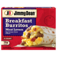 Jimmy Dean Breakfast Burrito, Meat Lovers, Egg/Sausage/Cheese - 4 Each