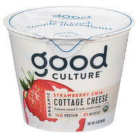 Good Culture Cottage Cheese, Organic, 4% Milkfat, Strawberry Chia - 5 Ounce 