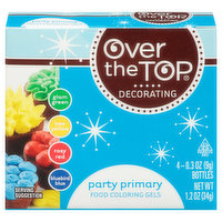 Over the Top Food Coloring Gels, Party Primary - 4 Each 