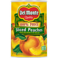 Del Monte Sliced Peaches, 100% Juice - 15 Ounce 
