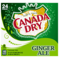 Canada Dry Soda, Ginger Ale, 24 Pack - 24 Each 