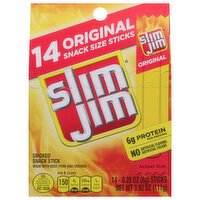 Slim Jim Smoked Snack Stick, Original, Snack Size, 14 Pack - 14 Each 