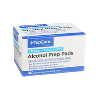 Topcare Sterile Thick & Soft Alcohol Prep Pads - 100 Each 