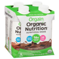 Orgain Nutritional Shake, Creamy Chocolate Fudge Flavored, 4 Pack - 4 Each