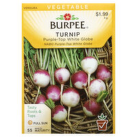 Burpee Seeds, Turnip, Purple-Top White Globe - 4 Gram 