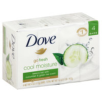 Dove Beauty Bar, Go Fresh, Cool Moisture - 4 Each 