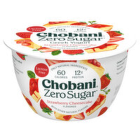 Chobani Yogurt, Greek, Nonfat, Zero Sugar, Strawberry Cheesecake