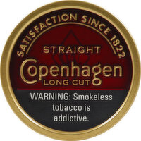 Copenhagen Smokeless Tobacco, Straight, Long Cut - 1.2 Ounce 