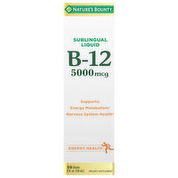 Nature's Bounty B-12, Sublingual Liquid, 5000 mcg - 2 Fluid ounce 