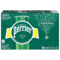 Perrier Mineral Water, Carbonated, L'Original - 8 Each 