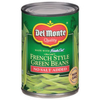 Del Monte Green Beans, No Salt Added, French Style