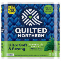 QUILTED NORTHERN Toilet Paper, Unscented, Mega Rolls, 2-Ply - 12 Each 