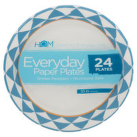 HomWorks Paper Plates, Everyday, 10 Inch - 24 Each