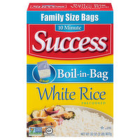 Success White Rice, Boil-in-Bag, Family Size Bags - 6 Each