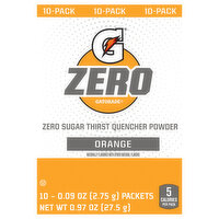 Gatorade Orange Zero Sugar Thirst Quencher Powder - 10 Each 