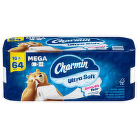 Charmin Bathroom Tissue, Mega Rolls, Smooth Tear, 2-Ply - 16 Each 