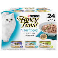 Fancy Feast Cat Food, Gourmet, Grilled Seafood Collection - 24 Each 