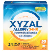 Xyzal Allergy Relief, 24 Hr, Original Prescription Strength, 5 mg, Tablets - 55 Each 