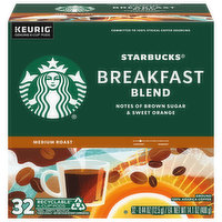 Starbucks Coffee, Ground, Medium Roast, Breakfast Blend, K-Cup Pods