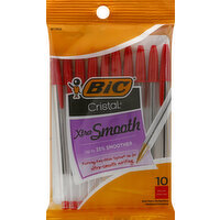 BiC Ball Pens, Red Ink, Xtra Smooth, Medium - 10 Each 