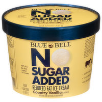 Blue Bell Ice Cream, No Sugar Added, Country Vanilla