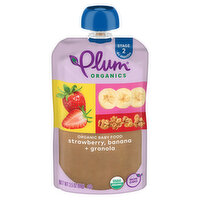 Plum Organics Stage 2 Organic Baby Food Strawberry, Banana + Granola 3.5oz Pouch