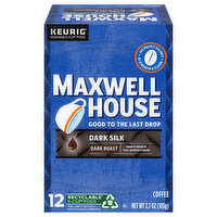 Maxwell House Coffee, Dark Roast, Dark Silk, K-Cup Pods - 12 Each 