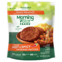 MorningStar Farms Sausage Patties, Veggie, Hot & Spicy