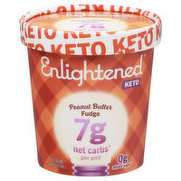 Enlightened Ice Cream, Keto, Peanut Butter Fudge - 1 Pint 