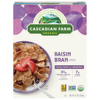 Cascadian Farm Cereal, Organic, Raisin Bran - 12 Ounce 