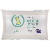 Super 1 Foods White Rice, Medium Grain, Enriched - 20 Pound 