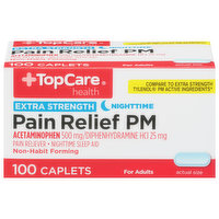TopCare Pain Relief PM, Extra Strength, Nighttime, Caplets