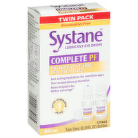 Systane Lubricant Eye Drops, Complete PF, Twin Pack - 2 Each 