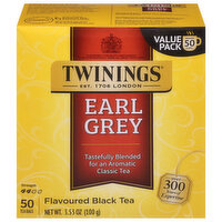 Twinings Black Tea, Earl Grey, Tea Bags, Value Pack - 50 Each 