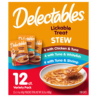 Delectables Cat Treats, Lickable Stew, Variety Pack - 12 Each 