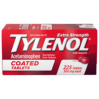 Tylenol Acetaminophen, 500 mg, Extra Strength, Adults, Coated Tablets - 225 Each 