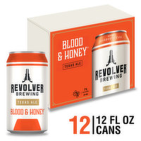 REVOLVER An unfiltered deep golden ale made with malted two-row barley and wheat Light bready malt sweetness with notes of honeysuckle and citrus, balanced by aromatic spices Texas wildflower honey and other spices bring special flavors to this unique beer Strong. - 12 Each 