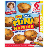 Little Debbie Muffins, Chocolate Chip, Mini, Big Pack - 5 Each 