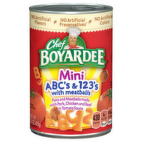 Chef Boyardee Mini ABC's and 123's with Meatballs - 15 Ounce
