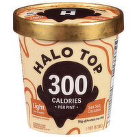 Halo Top Ice Cream, Light, Sea Salt Caramel - 1 Pint 