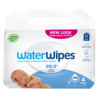 WaterWipes Baby Wipes, 4 Pack - 4 Each 