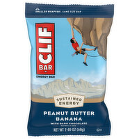 CLIF CLIF BAR - Peanut Butter Banana with Dark Chocolate Flavor - Made with Organic Oats - 10g Protein - Non-GMO - Plant Based - Energy Bar - 2.4 oz.