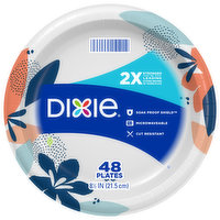 DIXIE Dixie Paper Plates, 8 1/2 inch, Dinner Size Printed Disposable Plate, 48 Count - 48 Each 