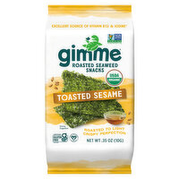 gimMe Seaweed Snacks, Roasted, Organic, Toasted Sesame - 0.35 Ounce 