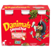 Danimals Smoothie, Strawberry Banana Flavor - 6 Each 