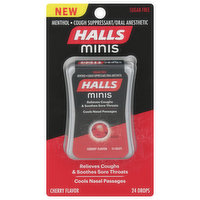 Halls Cough Drops, Sugar Free, Cherry Flavor, Minis - 24 Each 