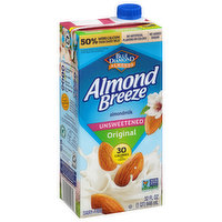 Almond Breeze Almondmilk, Unsweetened, Original - 32 Fluid ounce 