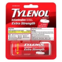 Tylenol Acetaminophen, Extra Strength, 500 mg, Caplets - 10 Each 
