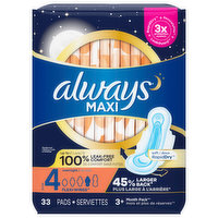 Always Pads, with Flexi-Wings, Overnight, Flex Foam, Unscented