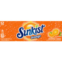 Sunkist Soda, Orange, 12 Pack - 12 Each 